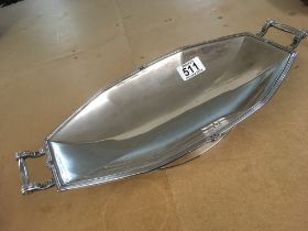 An Art Deco silver plated Twin handle shallow dish