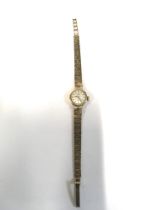 A ladies 9ct gold rotary watch and watch strap, no