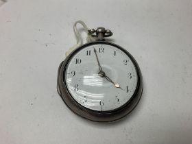 A silver cased pocket watch. Not seen working.