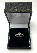 18ct white gold solitare diamond ring, Colour H, 0