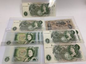 11 consecutive Â£1 D.H.F Somerset 1980 banknotes t