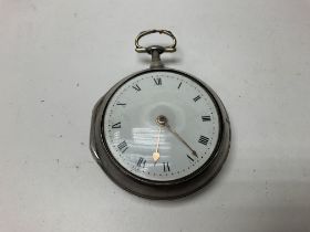 A silver pear cased pocket watch 1792 In a silver