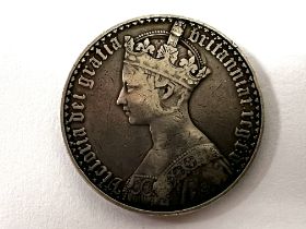 A Victoria (1837-1901), 1847 Gothic crown, Edge un