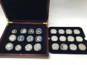 A collection of 24 silver Olympic Games coins incl