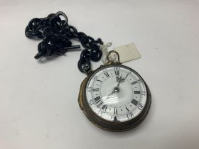 An early 18th century verge pocket watch, with an