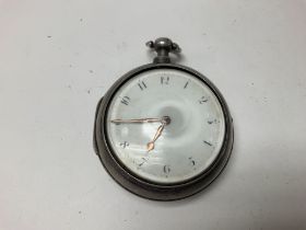 A silver cased pear cased pocket watch.