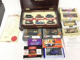 A collection of 10 unopened boxed vehicles by Corg