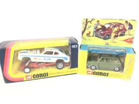 A Boxed Corgi Glow-Worm Dragster #163 and a Mini C