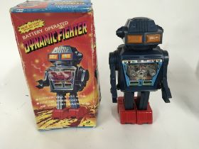 A boxed battery operated robot made in Japan by JU