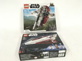 Two sealed and unopened boxed Lego sets. Star Wars 75312 BOBA FETTS STARSHIP. 75333 OBI WAN