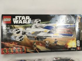 Boxed Lego set. Star Wars 75155 REBEL U WING FIGHTER. Previously assembled parts bagged with