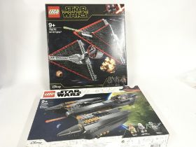 Two boxed Lego sets. Star Wars 75272 SITH TIE FIGHTER and 75286 GENERAL GREVIOUS STARFIGHTERS.