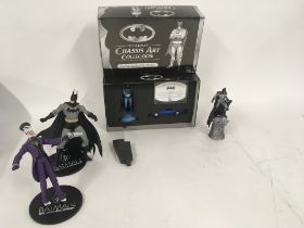 A collection of Batman figures including boxed limited edition Chassis Art Batman and 1960