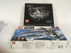 2 boxed Lego sets. Star Wars 75242 BLACK ACE TIE INTERCEPTOR. 75329 DEATH STAR TRENCH RUN.