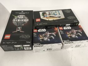 4 sealed and unopened boxed Lego sets. Star Wars 40591 DEATH STAR II. 40531 LARS FAMILY KITCHEN.