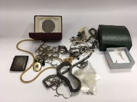 A collection of costume jewellery including some s