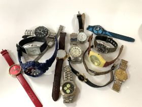 A collection of modern worn fashion watches includ