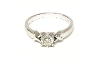 An 18ct white gold solitaire diamond ring approxim