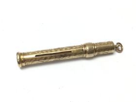 A 9ct gold pencil case, 5.9g. Postage category A