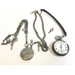 A silver pocket watch with Chester hallmarks and a