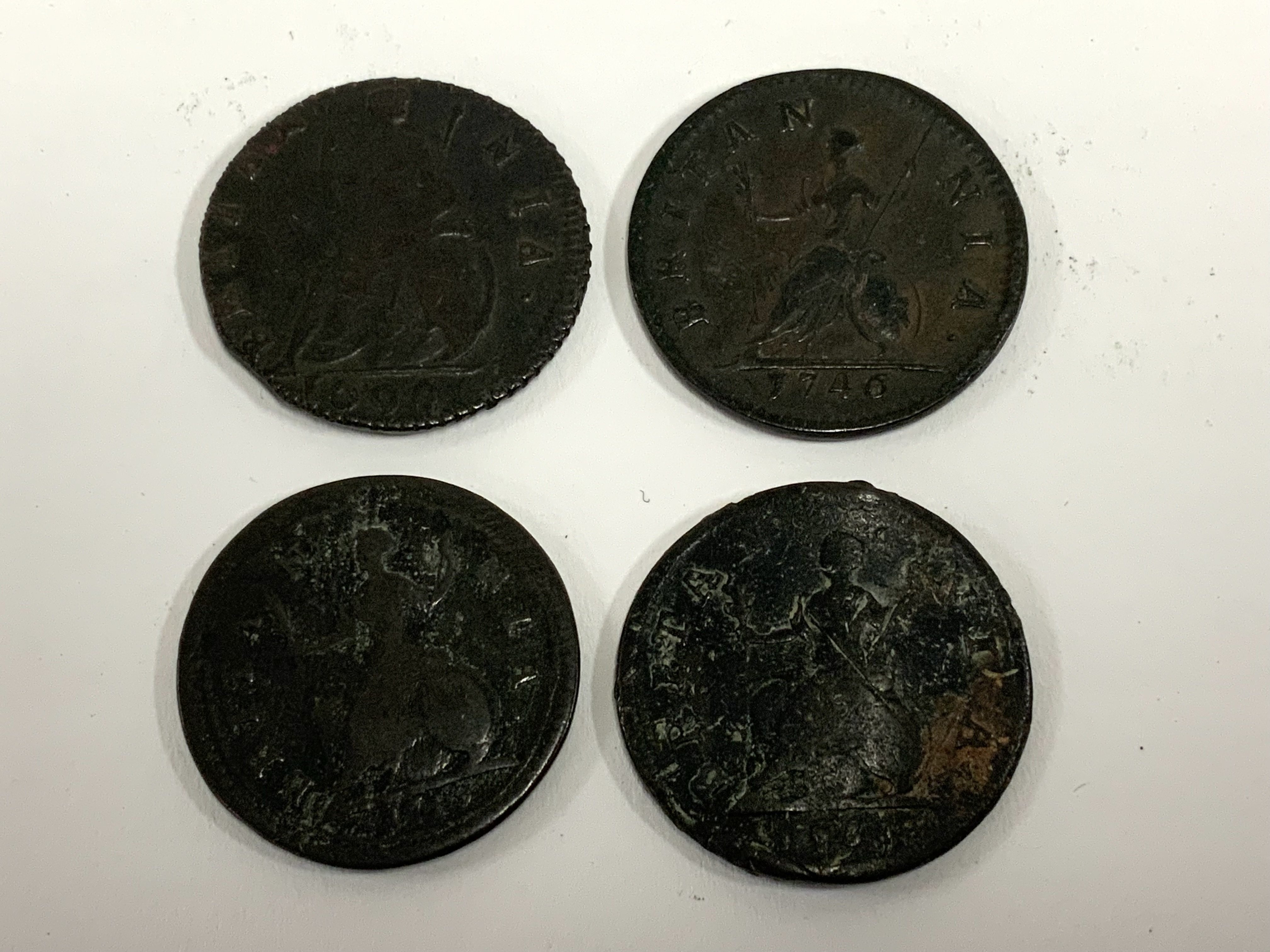 4 Early Farthings to include a 1696, 1751, 1719, 1 - Image 2 of 2