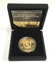 The Twelve sided 2017 gold £5 coin, limited run of