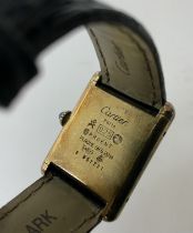 A Cartier Must De silver gilt ladies wristwatch, s