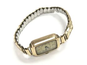 9ct yellow gold rotary ladies / square mechanical