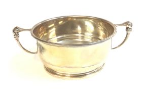 A silver dish with side handles with 1937 Birmingh