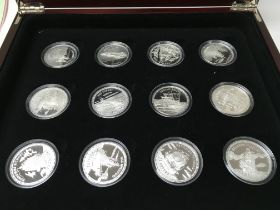 Twelve silver proof coins from the Solomon island