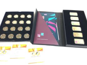 A boxed set of 16 2016 Rio Olympic Games coins and