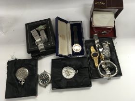 A large collection of watches.