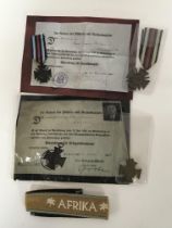 Two German medals The bronze cross of honour given