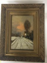 An Early 20th century oil painting on panel a wint