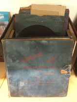 A box of classical and easy listening records. Shi