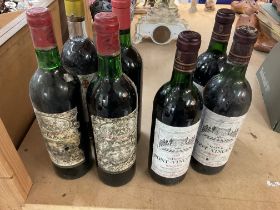 A collection of wines including chateau de camensa