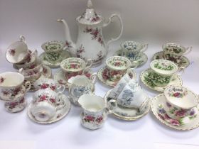 A collection of Royal Albert teaware in various pa