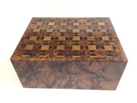 A maple box 31cm wide 24cm deep and 14cm high. Pos