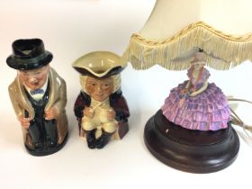 A royal doulton Churchill character jug and others