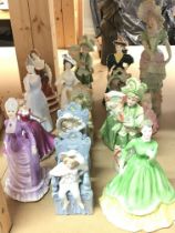 A Collection of porcelain figures including Royal