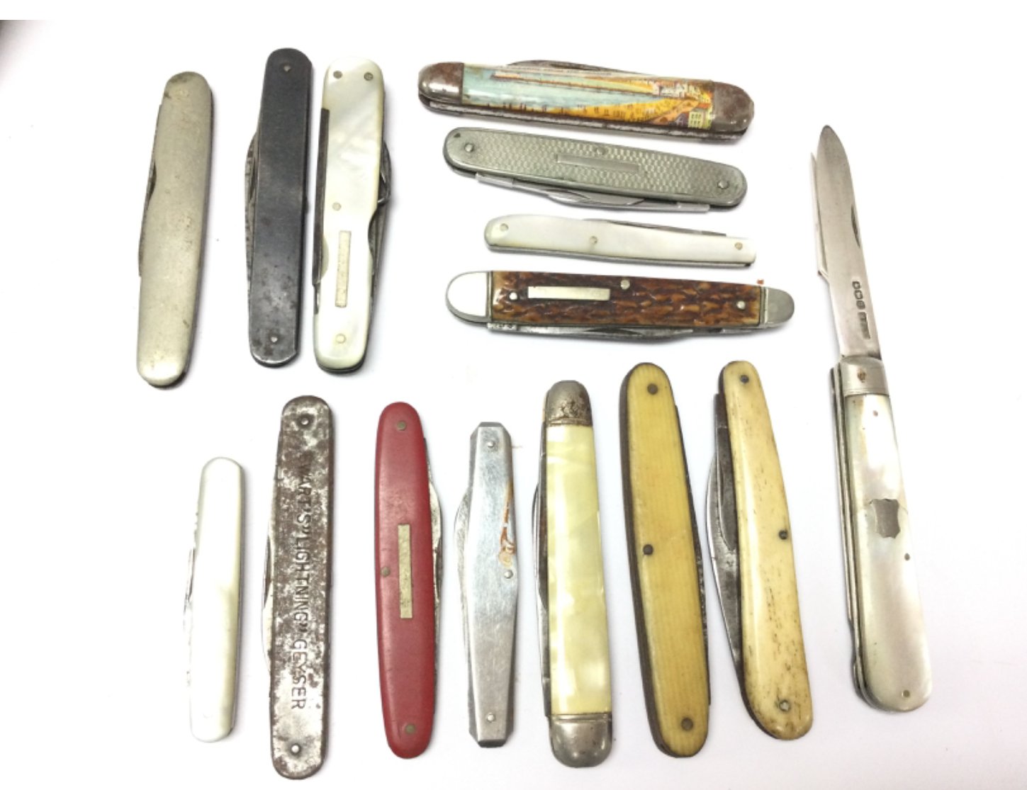 A collection of vintage penknives including a silv - Image 2 of 2