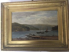 A Gilt framed Victorian oil painting on panel a st