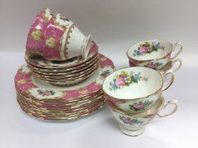 A Royal Albert tea set in Lady Carlyle pattern. Sh