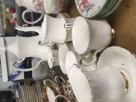 A Royal Albert white glazed English bone china Coffee set decorated with applied gilt ValDor pattern