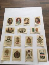 Quantity of antique silk cigarette cards including