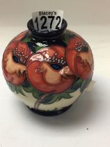 A Moorcroft Meo Voto squat vase 12 cm