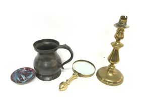 A large tankard and other oddments including a bra