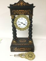 A circa 1870s French Portico clock by J Sewell & C