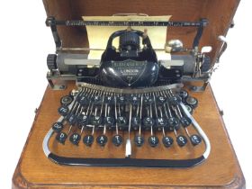 An antique Blickensderfer model 7 typewriter in an