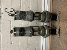 A pair of A Spiralarm Type S miners lamp, for The Detection of Combustible Gases, J H Naylor Ltd